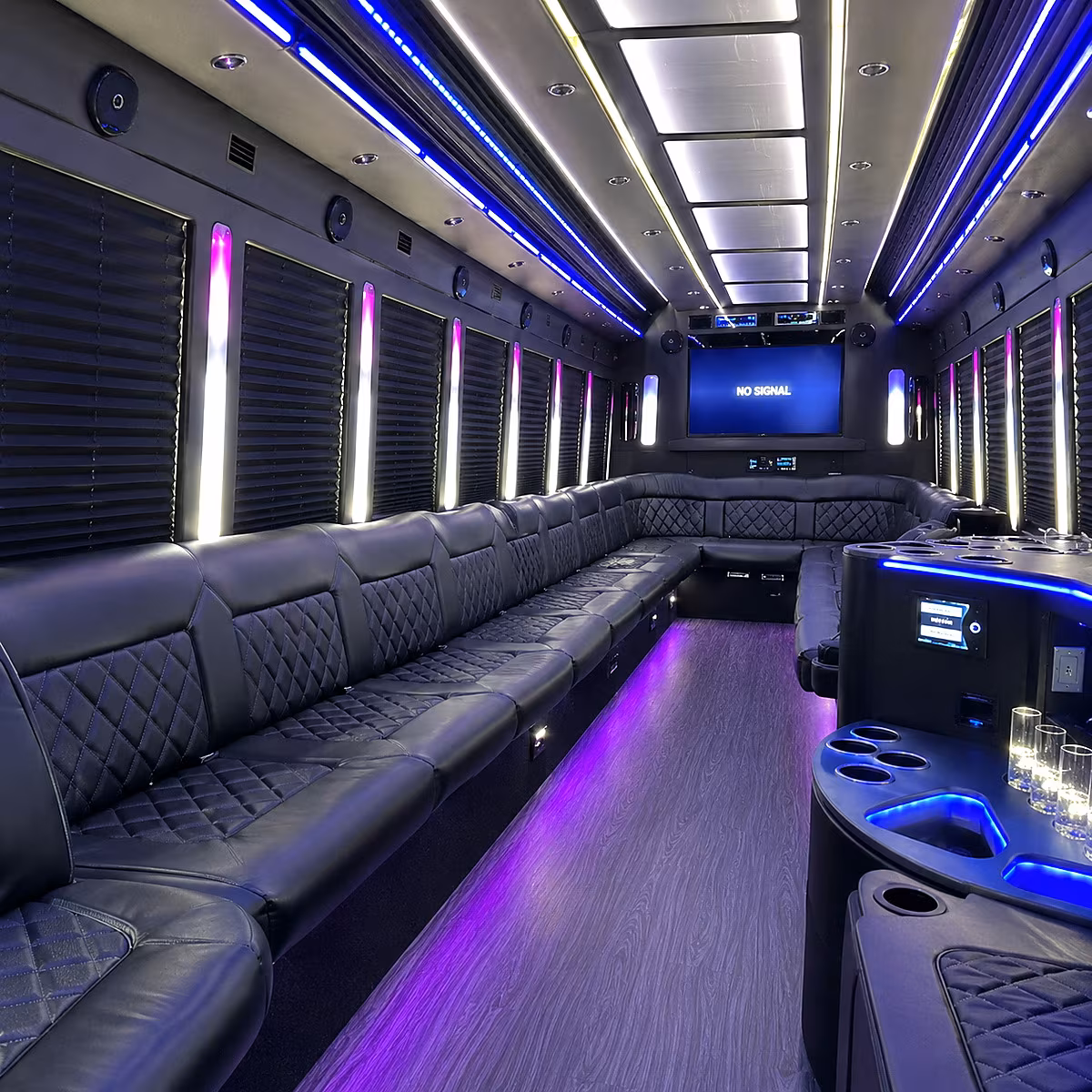 eagan 30 passenger party bus inside
